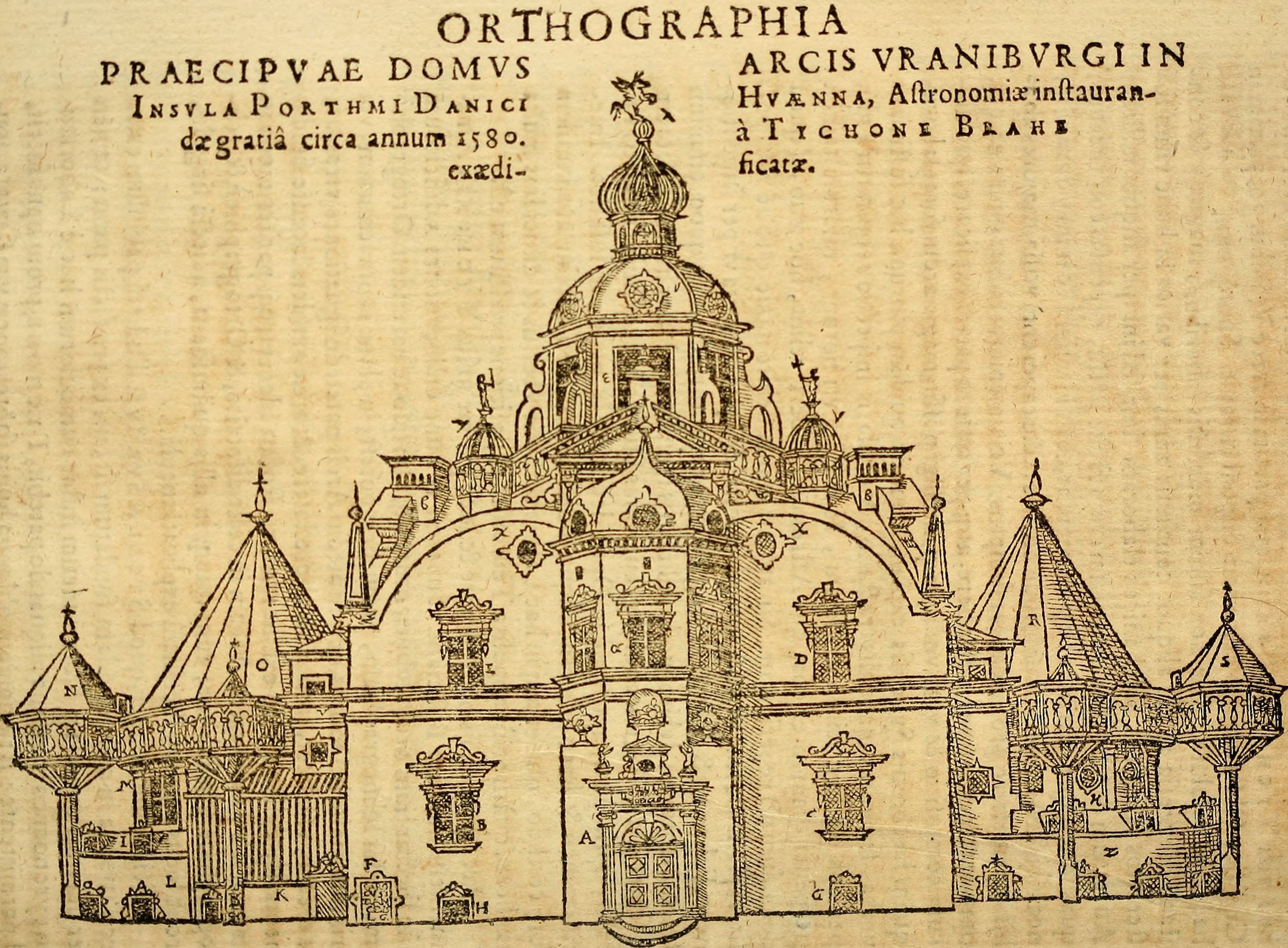 Printed portrait of Tycho Brahe from Epistolarum Astronomicarum Libri, 1596