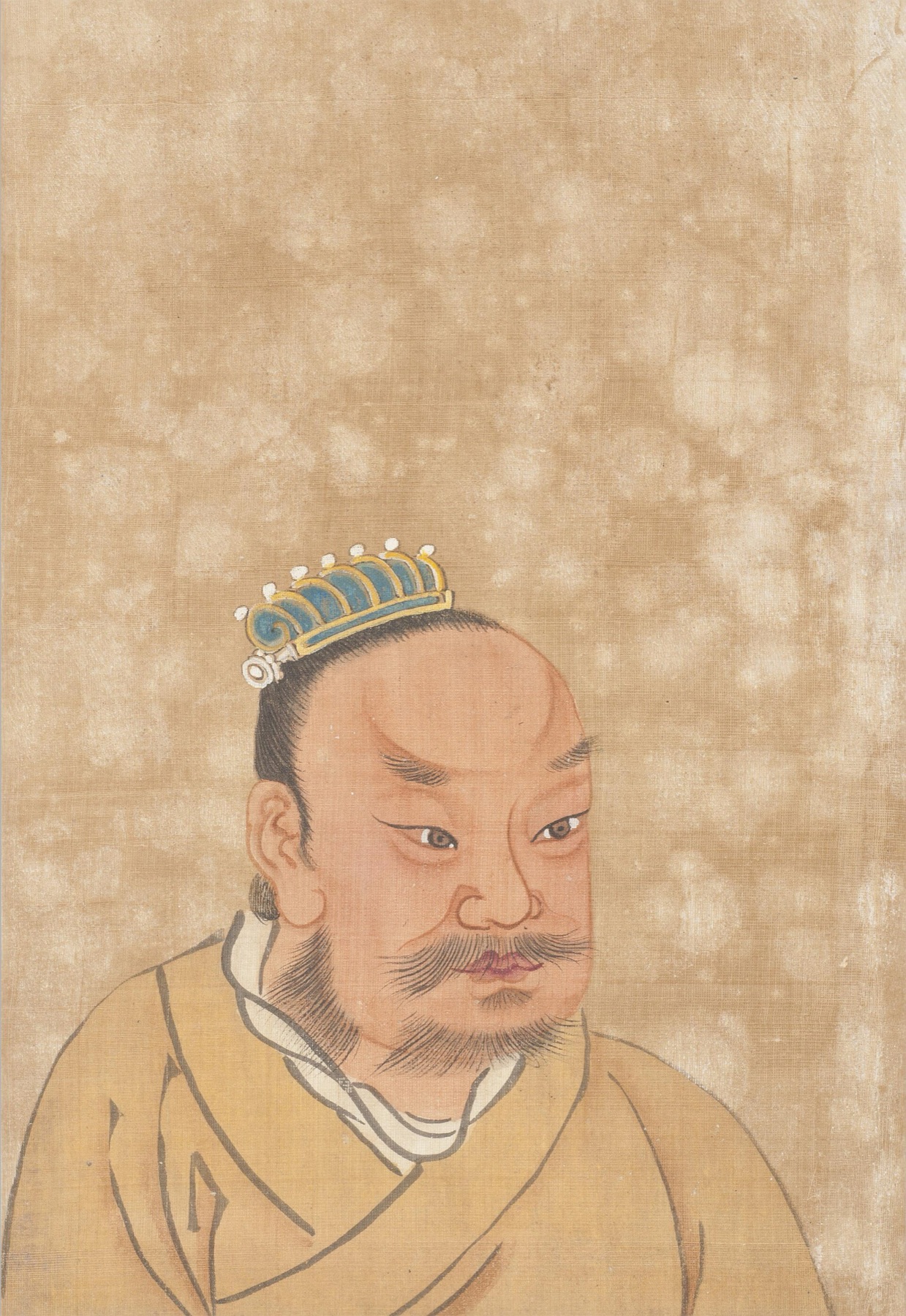 Chinese painted portrait of Xiang Yu from an album of portraits of famous men