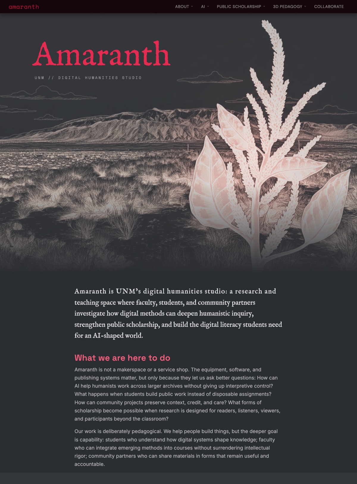 Amaranth, UNM's digital humanities studio